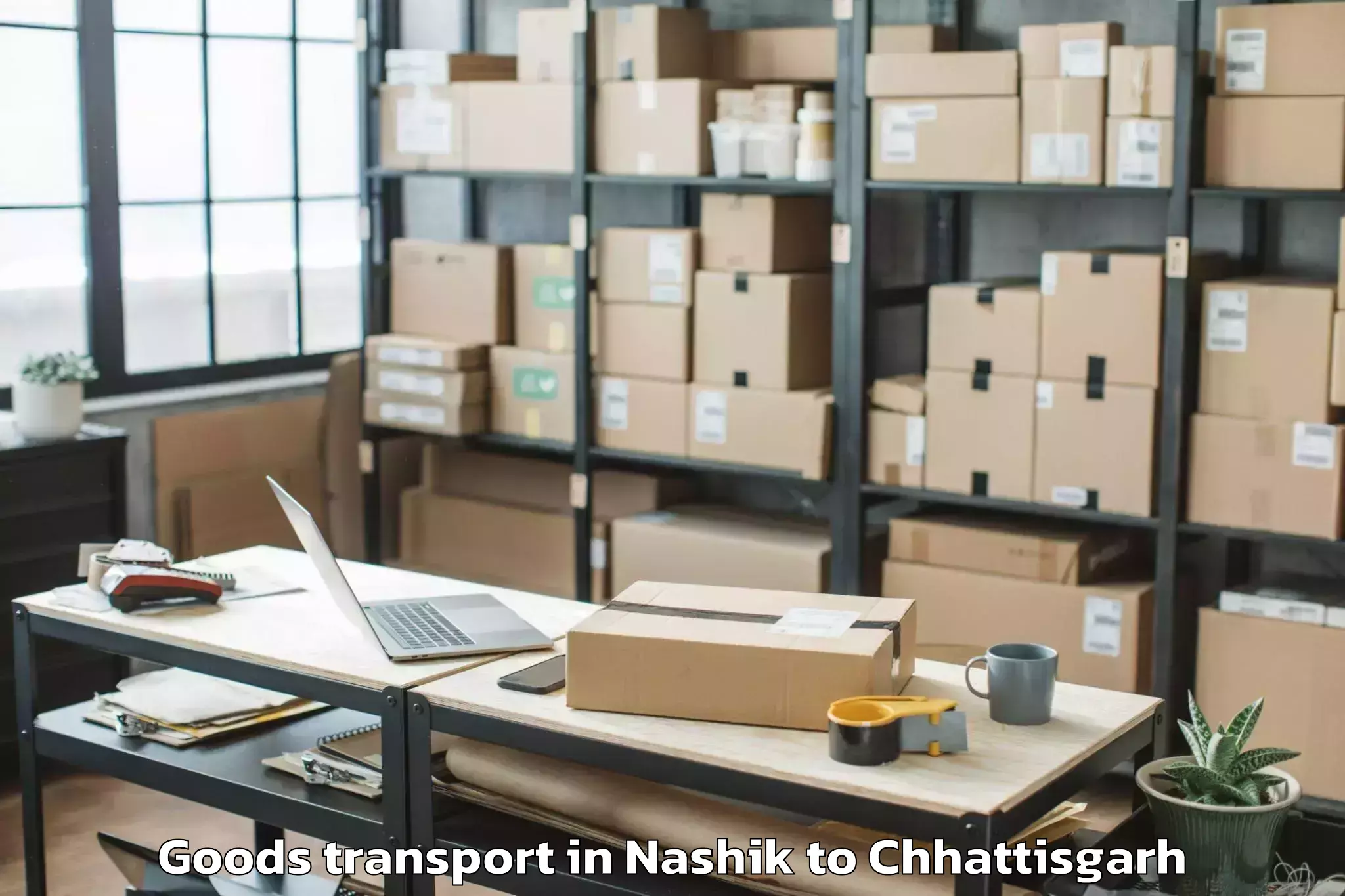 Top Nashik to Bhalai Goods Transport Available